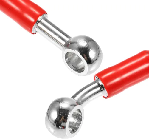Miniatura 8 de X AUTOHAUX 90.6 in 90.55 "0.394 in ID motocicleta hidráulica línea de aceite manguera de aceite 28 ° 0 ° cable trenzado de acero inoxidable para ATV