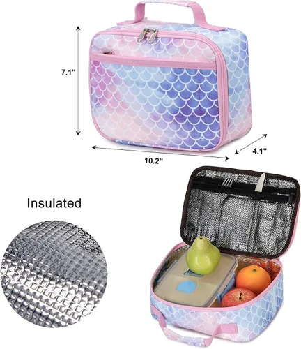 Miniatura 9 de CAMTOP Juego de morral y lonchera para niñas de preescolar y primaria