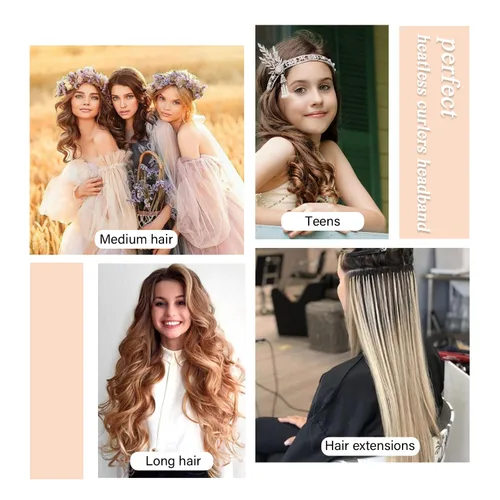 Miniatura 9 de Rizadores de pelo de terciopelo sin calor para dormir en rizos sin calor durante la noche para cabello largo, diadema sin calor para mujeres, todo