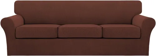 Miniatura 129 de Turquoize 2 fundas para sillas de sala de estar, funda de sofá con fundas de cojín individuales, funda de muebles para sillas (silla, beige biscotti)