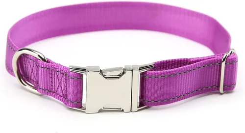 Miniatura 10 de Love Dream Collar reflectante para perro con hebilla de metal, collar de nailon ajustable de seguridad con hebilla de liberación rápida resistente