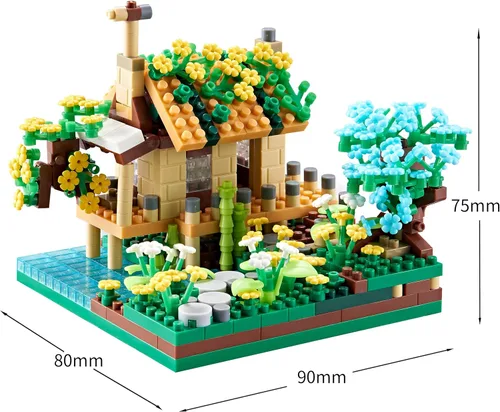 Miniatura 5 de Juego de bloques de construcción para adultos, 600 unidades con 2 figuras de arquitectura, modelo de casa para edades de 14 años en adelante