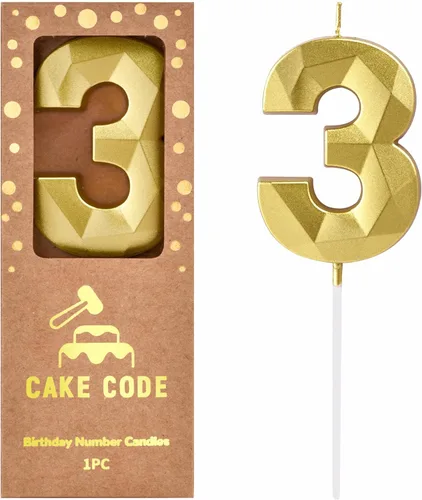 Miniatura 16 de Velas de 7 cm de Oro Cristal Número 17 para Pastel de Cumpleaños, Velas de Oro y Número para Celebración de Fiesta
