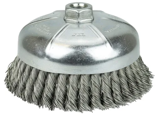 Miniatura 10 de Weiler 13286 Cepillo de alambre de alambre de una hilera de 2-3/4 pulgadas, relleno de acero de 0.020 pulgadas, tuerca UNC de 5/8"-11, fabricado