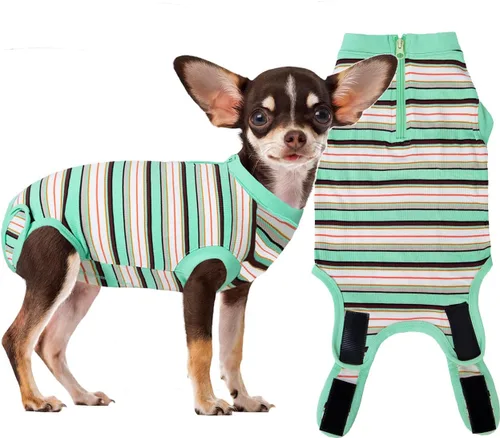 Miniatura 42 de Traje de Recuperación Wabdhaly para Perros, Traje de Cone de Perro con Cremallera Alternativa para Cirugía de Esterilización Femenina, Traje