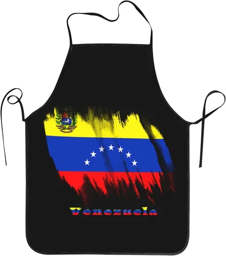 Miniatura 9 de Delantal de bandera venezolana para hombres y mujeres, ajustable, gran volumen, estampado, divertido, vintage, delantales para cocina