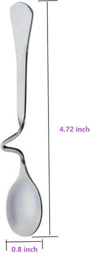 Miniatura 2 de Paquete de 5 cucharas de café colgantes de acero inoxidable, mango creativo de flexión, en forma de S, cucharaditas de miel para té, café, postre