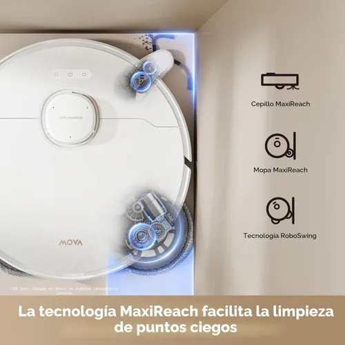 Miniatura 4 de Mova Robot aspirador y trapeador P10 Pro Ultra Gen 2, suacción de 26,000 Pa, lavado automático de trapeador de agua caliente a 212 °F, secado