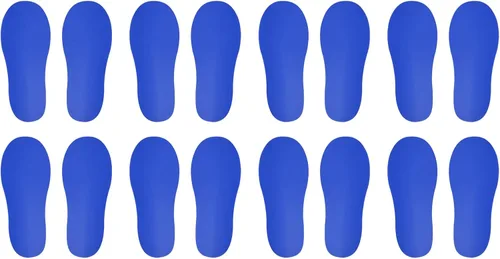 Miniatura 8 de PATIKIL Adhesivo de huellas de 6 x 2 pulgadas, 8 pares de PVC para suelo de zapatos pequeños para decoración de clase, guía de escaleras, color negro