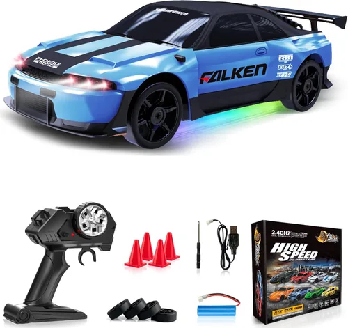 Miniatura 13 de Coche RC de Deriva 1:24 Coche de Control Remoto 4WD 24KM/H Coche de Carreras Deportivas de Alta Velocidad con Luces LED Juguetes de Coches RC