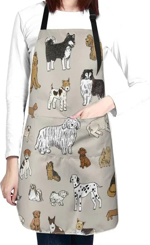 Perinsto Delantal Impermeable para Mascotas Perros Gatos Animales Lindos con Babero para Aseo Cocina Horneado Pintura Jardinería