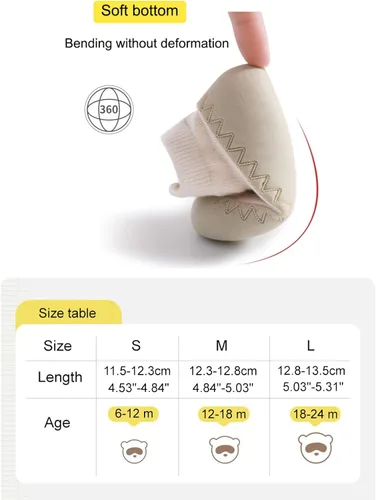 Miniatura 8 de BEHELE Calcetines antideslizantes para bebés y niñas, zapatos antideslizantes para el suelo para niños y niñas, primeros caminos, 2 pares