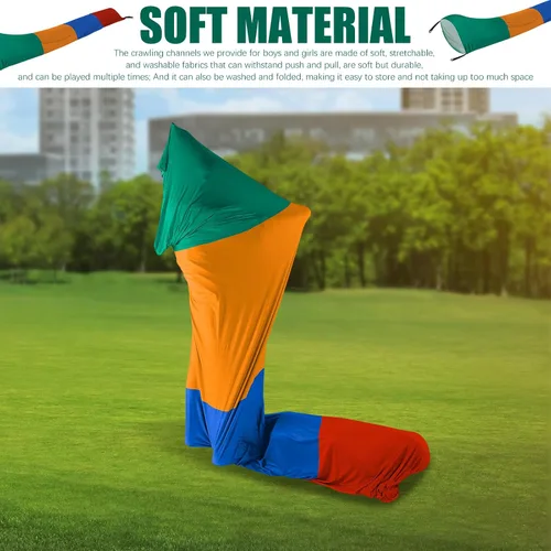 Miniatura 7 de Shappy Túnel Sensorial de 12 pies para Gatear, Tubo de Resistencia para Tienda Sensorial Calmante, Tubo de Compresión, Juguetes de Túnel de Juego