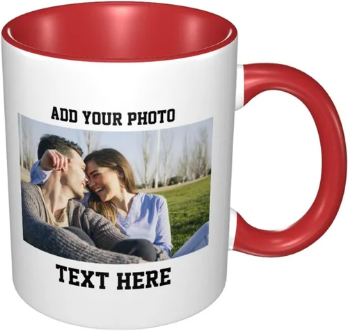 Miniatura 11 de Tazas de café con foto personalizada, taza personalizada con texto fotográfico, haz tu propia taza, taza de café con acento de cerámica, taza Negro