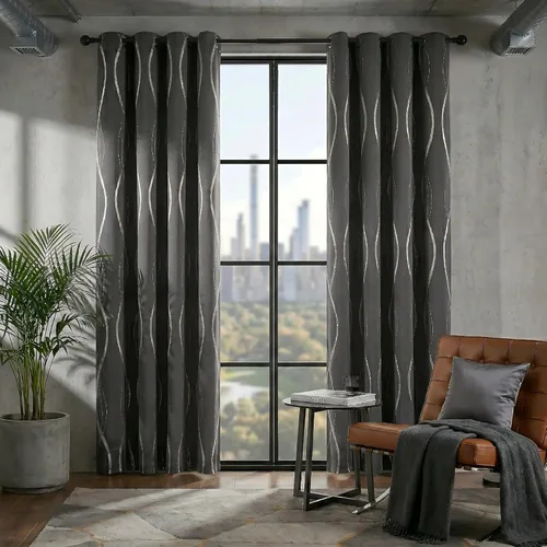 Miniatura 34 de NICETOWN Paneles de Cortinas Opacas para Dormitorio - Tratamiento de Ventanas con Aislamiento Térmico, Ojales Sólidos, Cortinas Opacas con Diseño