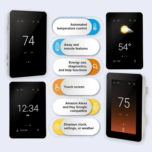 Miniatura 4 de SunTouch ConnectPlus WarmWire - Kit de calefacción para debajo del suelo con cable, sensor, termostato WiFi activado por voz SunStat, 220 pies 240