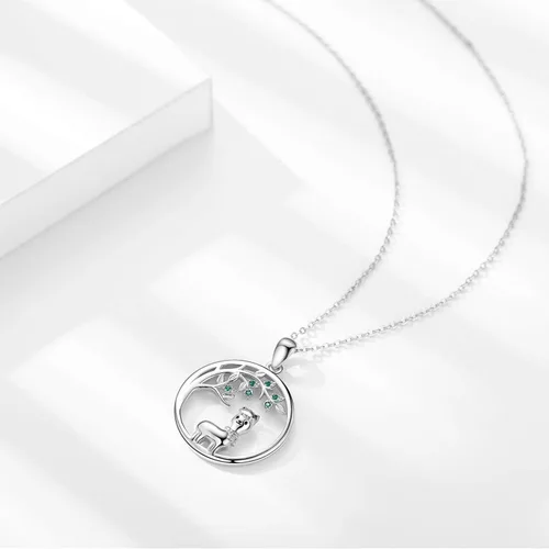 Miniatura 6 de JUSTKIDSTOY Collar con colgante de árbol de la vida, diseño de mariquitaunicorniolama, plata de ley 925, joyería de animales lindos regalos
