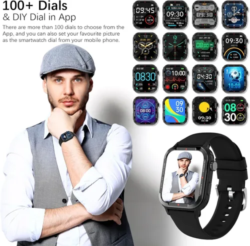 Miniatura 5 de Relojes inteligentes para hombres (respuesta/hacer llamadas), rastreador de fitness con 123 modos deportivos, monitor de frecuencia cardíaca, Spo2
