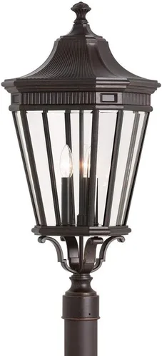 Feiss OL5408GBZ Cotswold Lane - Iluminación de poste para exteriores, bronce, 3 luces (12 pulgadas de ancho x 28 pulgadas de alto) 180 vatios Bronce