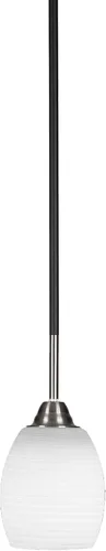 Miniatura 188 de Toltec Lighting Paramount - Mini colgante de 1 luz en acabado negro mate con cristal de arte perla de 7 pulgadas y estilo negro