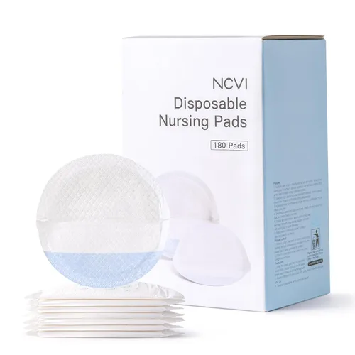 NCVI Almohadillas de lactancia desechables superabsorbentes, 180 unidades, almohadillas para el pecho que se mantienen secas para fugas de leche,
