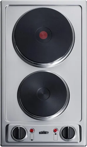 Miniatura 8 de Summit CSD2B115 - Placa de cocción eléctrica de 2 quemadores de 12 pulgadas, disco sólido de 115 voltios, compatible con ADA, acero inoxidable