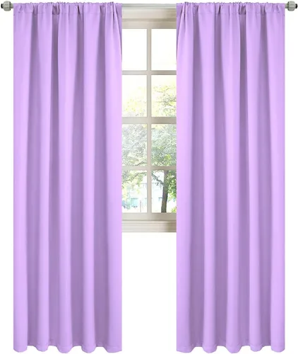 Miniatura 10 de LA PALMA Cortinas opacas con bolsillo para cortinero para sala de estar, bloqueo de luz, aislamiento térmico, reducción de ruido, cortinas