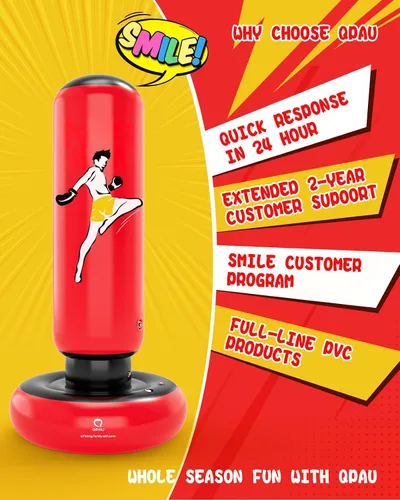 Miniatura 3 de QPAU Kids Punching Bag Toy with Boxing Gloves, 66 Inch Larger Stable Kids Inflatable Boxing Bag Set, Gifts for Boys & Girls Age 6-12, for Practicing