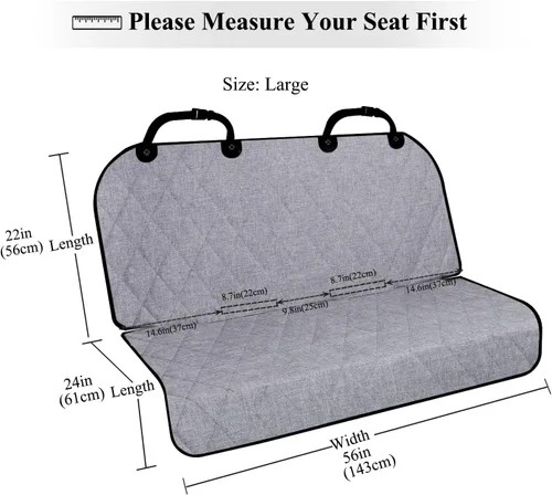 Miniatura 6 de Vivaglory - Fundas de asiento de automóvil para perro, con diseño sin falda, acolchado y duradero, 600 denier, Oxford, 4 capas protectores de coche
