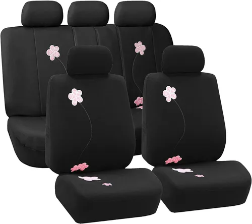 Miniatura 16 de FH Group Fundas de asiento de automóvil con bordado floral, ajuste universal, asiento trasero de banco dividido, funda de asiento lavable para SUV