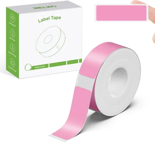 Miniatura 10 de Cinta para hacer etiquetas genuina Nelko P21, papel de impresión de etiquetas adaptado, 14x40mm (0.55"x1.57"), laminado estándar, reemplazo