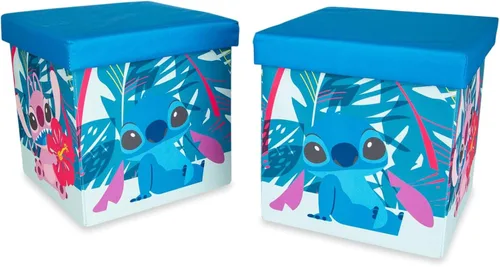 Miniatura 2 de Disney Lilo & Stitch Characters Stitch and Angel - Organizador de cubos de almacenamiento de 15 pulgadas con tapas, juego de 2 contenedores