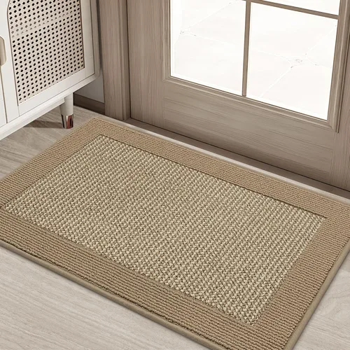 BEQHAUSE Tapete para puerta interior de 20 x 32 pulgadas, tapete antideslizante para entrada, lavable, resistente a la suciedad, tapete de