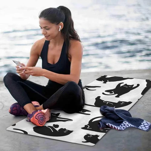 Miniatura 6 de Cute Chubby Frog Yoga Mat, 71 x 26 Inch Non-slip Yoga Mats Folding Travel Exercise Mat Indoor Outdoor Gym Pilates with Storage Bag for Women Men A03
