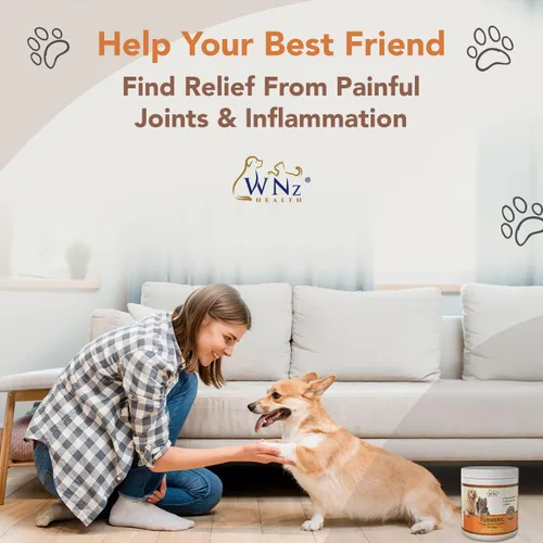 Miniatura 4 de Masticables de cúrcuma para cadera y articulaciones para perros, masticables para apoyo de movilidad, salud del cartílago y alivio del dolor