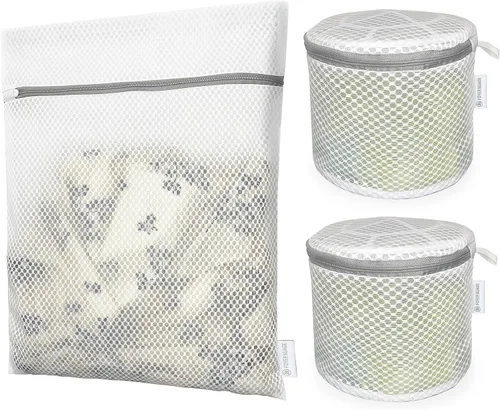 Miniatura 17 de 4 bolsas de malla de panal para ropa delicada con cremallera, bolsas de lavado de ropa para ropa interior, lencería, brasier, blusa, medias