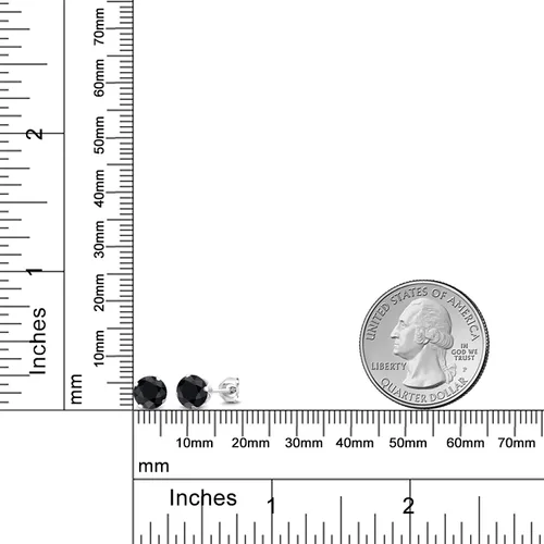 Miniatura 119 de Gem Stone King Aretes redondos de plata de ley 925 con piedra natal de 0.236 in para mujer