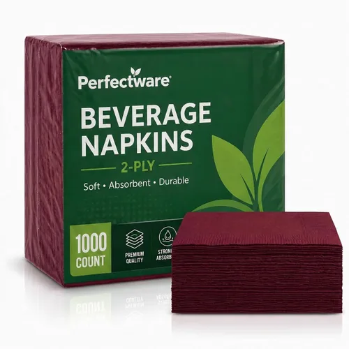 Miniatura 12 de Perfectware - Servilletas negras para bebidas de 2 capas - Paquete de 300 servilletas de cóctel, 10 x 10 pulgadas