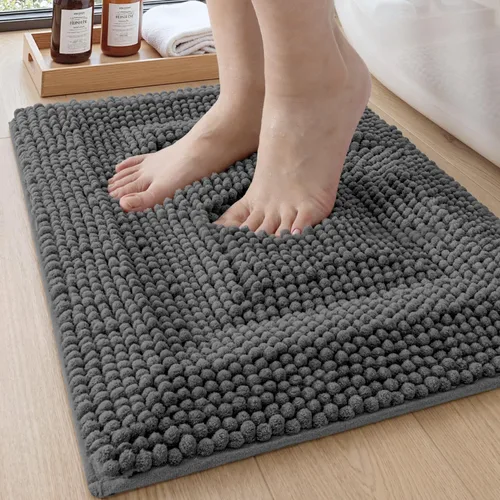 Miniatura 24 de DEXI Alfombrillas de baño para el baño 16x24, alfombra de baño antideslizante lavable, alfombrilla de baño de chenilla gruesa y suave absorbente