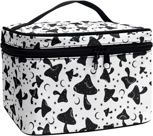 Miniatura 41 de Flashideas Bolsa de maquillaje para cosméticos Almacenamiento vertical Bolsa de maquillaje de viaje de gran capacidad, Caballo Azteca 1
