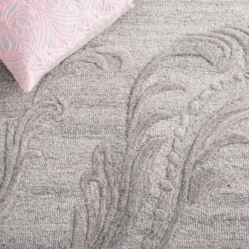 Miniatura 7 de SAFAVIEH Jardin Collection - Alfombra de área de 5 x 8 pies, gris, lana hecha a mano, ideal para zonas de alto tráfico en sala de estar, dormitorio