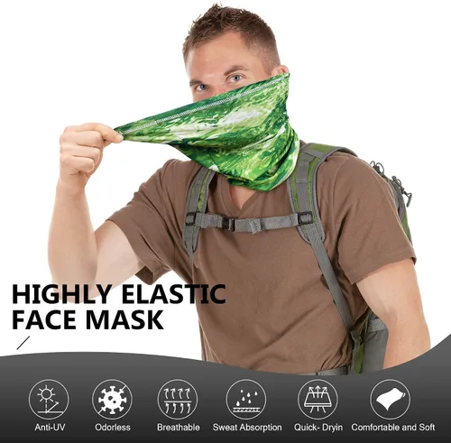 Miniatura 3 de MCTi - Mascada para el cuello con protección UV, UPF 50, para correr, pescar, pasamontañas, turbante.