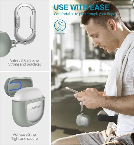 Miniatura 6 de SURITCH Fundas Protectoras para Auriculares Bose QuietComfort Earbuds II 2022 / QuietComfort Ultra/Ultra Earbuds 2ª Generación, Funda a Prueba
