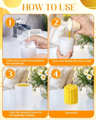 Miniatura 7 de Molde de silicona en forma de maíz, moldes de maíz 3D, molde de caramelo de alimentos artificiales, moldes de mousse de postre francés, molde