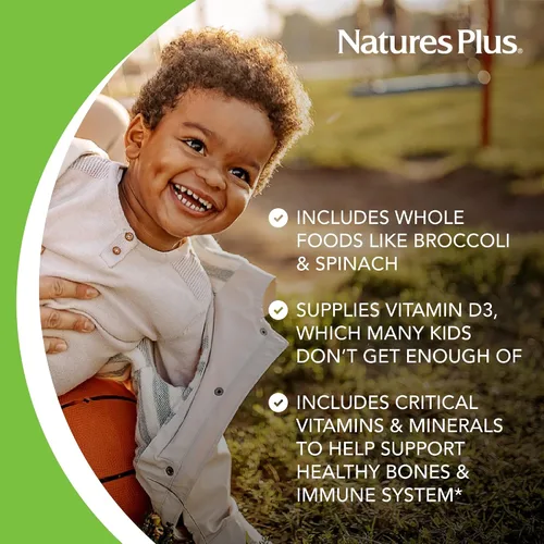 Miniatura 4 de Natures Plus Animal Parade - Multivitamínico masticable para niños, sabor a uva, 90 tabletas en forma de animal, promueve la salud y el bienestar