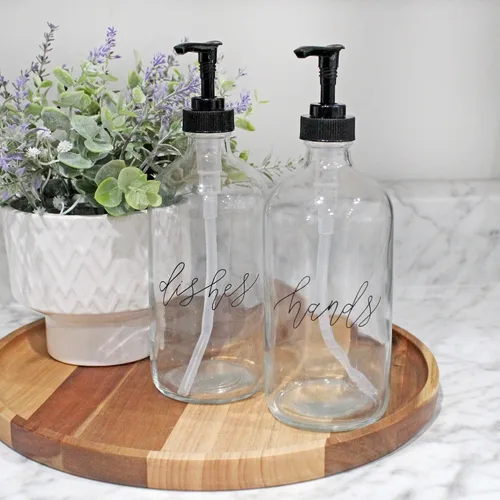 Miniatura 2 de Cornucopia Brands Botellas de bomba para platos de manos de 16 onzas (transparentes, juego de 2); dispensadores de bomba para cocina y hogar