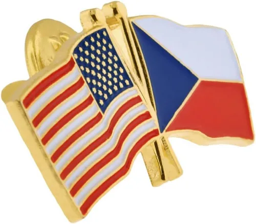 Miniatura 98 de PinMart Pin de solapa esmaltado con bandera de la amistad cruzada de Estados Unidos y el mundo