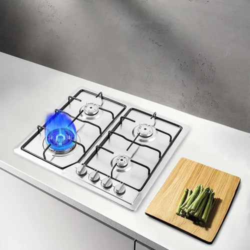 Miniatura 8 de Cocina de gas, Estufa de 23" 4 Quemadores Integrados Gas Propano GN/LPG Cocina Cocina Acero Inoxidable