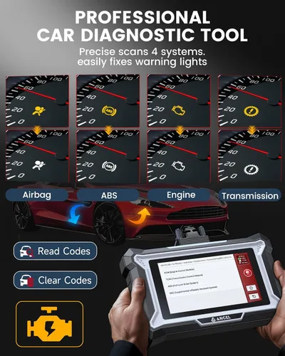 Miniatura 3 de ANCEL Escáner DS100 OBD2, herramienta de diagnóstico de 4 sistemas con pantalla táctil completa de 5 pulgadas para transmisión SRS ABS del motor, 7