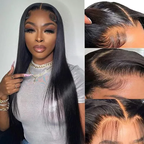 Miniatura 25 de Peluca de encaje frontal de cabello humano ondulada tipo body wave de 13x6. Peluca de cabello humano predepilada con cabello de bebé. Peluca
